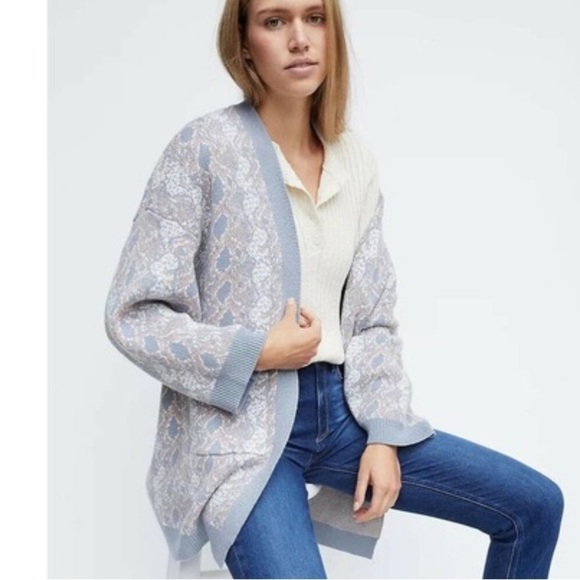 By Anthropologie Serpentine Gray Duster Sweater - Picture 1 of 14